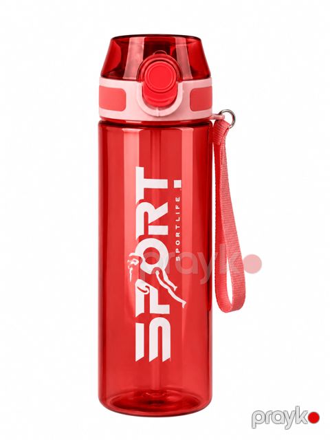 İdman su qabı, plastik, qırmızı, 500 ml — Bakı