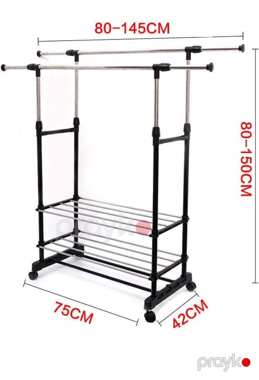Paltar üçün quruducu Nh_sgggq, metal, qara/gümüşü, 75x42x80x150 sm — Mallar, Bakı (3)