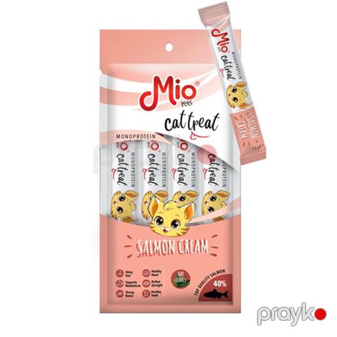 Pişiklər üçün məzə Mio Salmon Cream, 4x15 q — Bakı