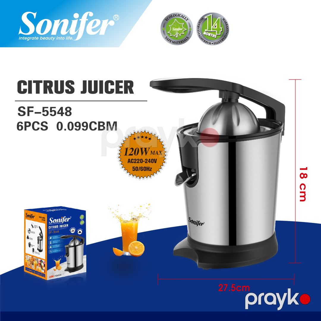 Sonifer SF-5548 Elektrikli Sitrus Şirəçəkən – 120W, Paslanmaz Polad Filtrlə — Şirə sıxaçları, Bakı (4)