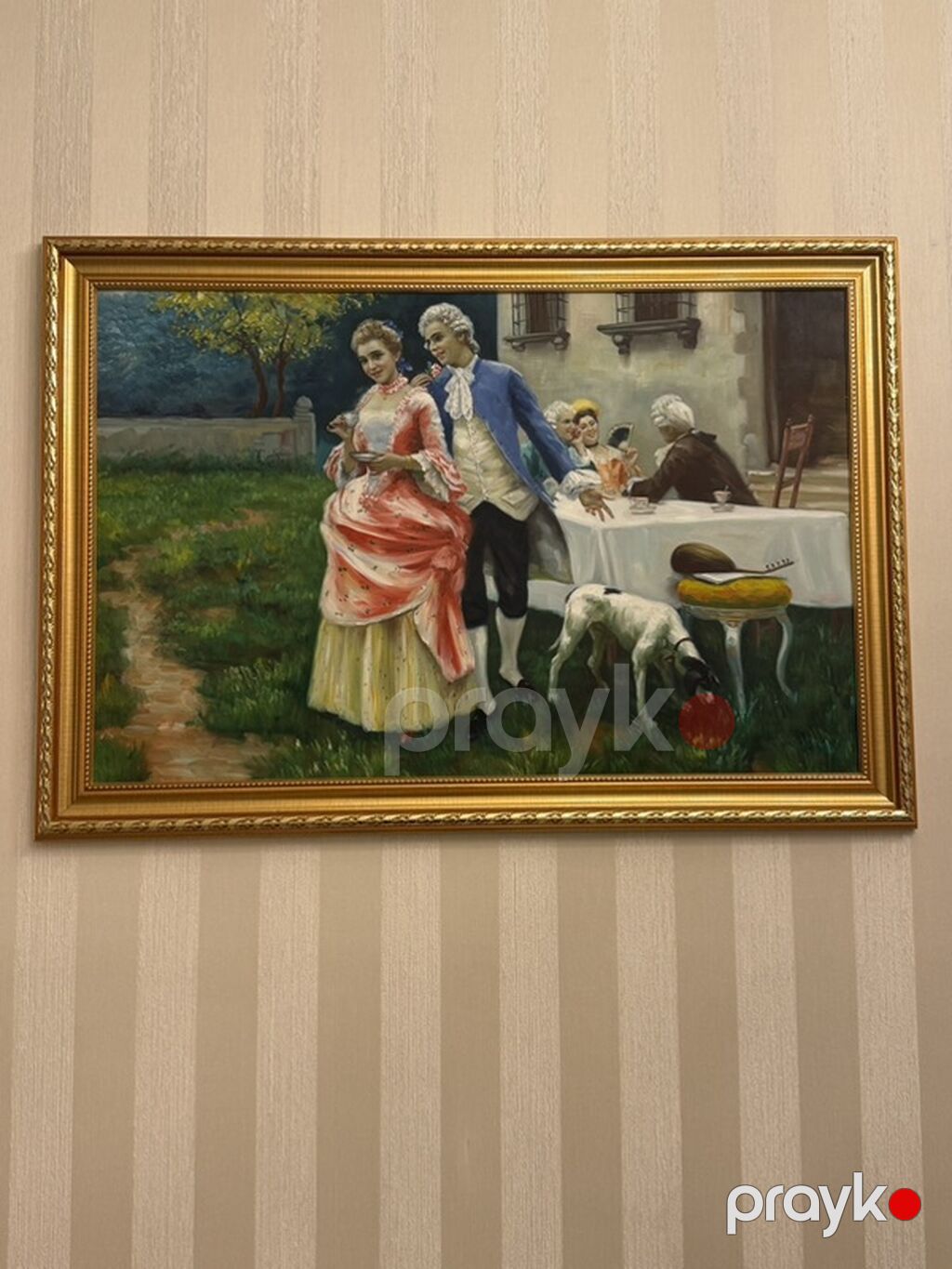 Klassik üslubda yağlı boya tablo - Mövzu: XIX əsr salon həyatı. Ön — Şəkillər, plakatlular və çərçivələr, Xırdalan (2)