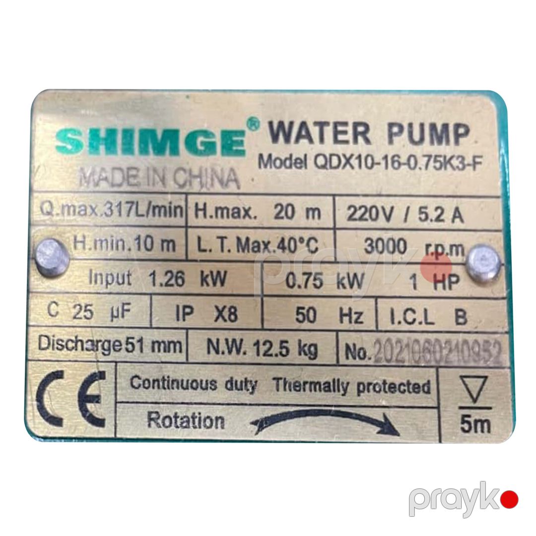 Drenaj nasosu Shimge QDX10-16-0.75K3-F 1137 — Mallar, Bakı (2)