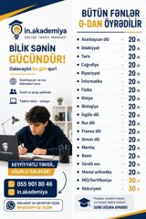 In.akademiya – Onlayn Təhsil Mərkəzi Tədris forması: yalnız onlayn — Təhsil və Kurslar — Digərləri