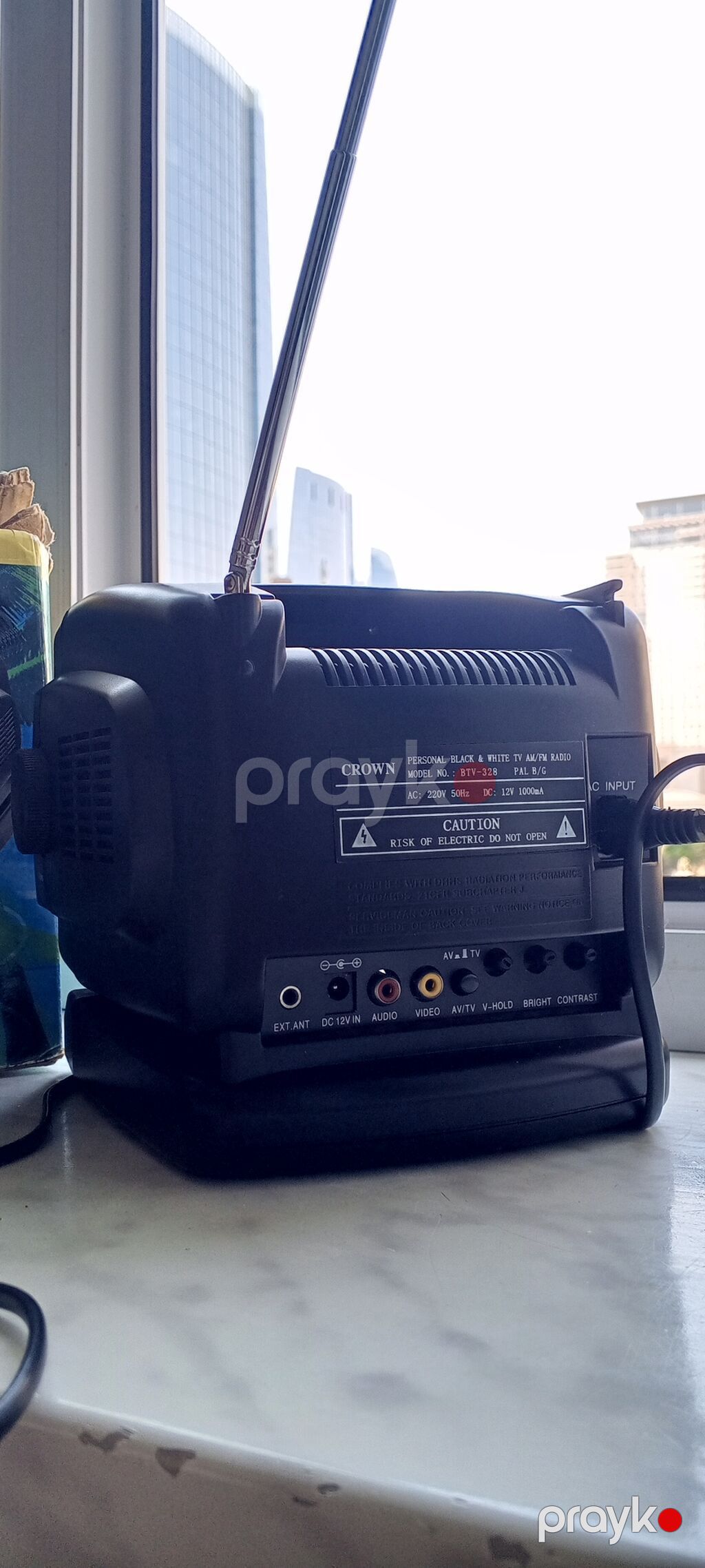 Crown BTV-328 – portativ qara‑ağ televiziya və Am/fm radio kombosu — Televizorlar, Bakı (4)