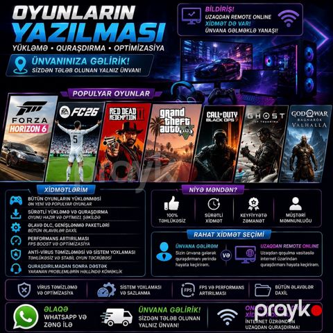 PC və noutbuklara oyunların yazılması — Bakı