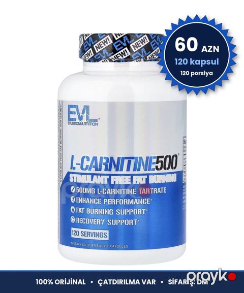 EVL L-carnıtıne 500-Stimulyatorsuz Yağ Yandırıcı — Bakı