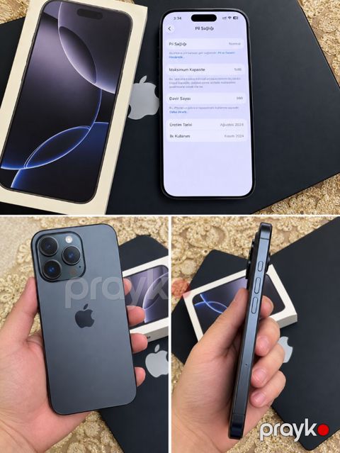 IPhone 16 Pro, 128 GB, Qara, Barmaq izi, Simsiz şarj, Face ID — Gəncə