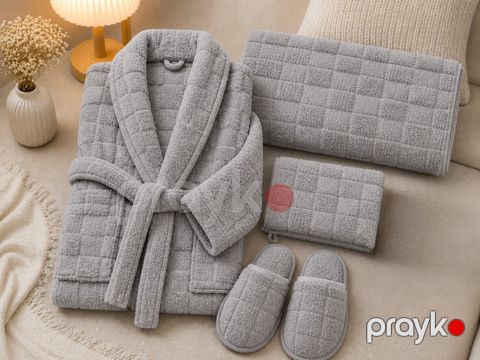 Qadınlar üçün hamam dəsti Fakili Tekstil 3198932_RB, boz, bambu, ölçü One Size — Bakı