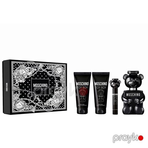 Moschino Toy Boy kişilər üçün ətir dəsti (ətir suyu 100 ml + duş geli 100 ml + təraş sonrası losyon 100 ml + ətir nümünəsi 10 ml) — Bakı