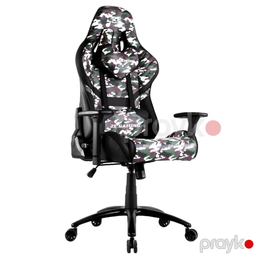 2E Gamıng Chair Hıbagon II, PU Leather, 3D-Armrests, black-military green — Mebel, Bakı (4)