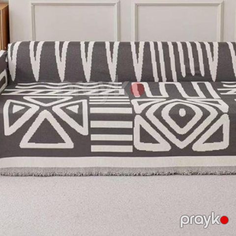 Divan örtüyü Sarra Home VM015-2004, boz-ağ, şenil, ölçü 180x320 sm — Bakı