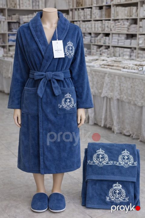 Kişi üçün hamam dəsti 2058419, göy, pambıq, ölçü One size — Bakı