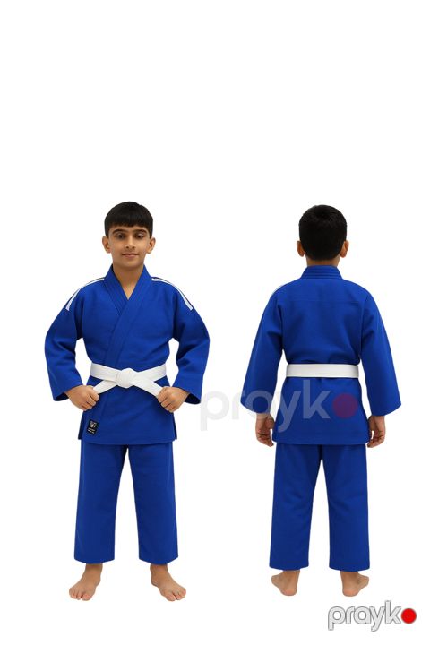 Cüdo məşqi üçün kimono, pambıq, göy, ölçü 4/170 — Bakı
