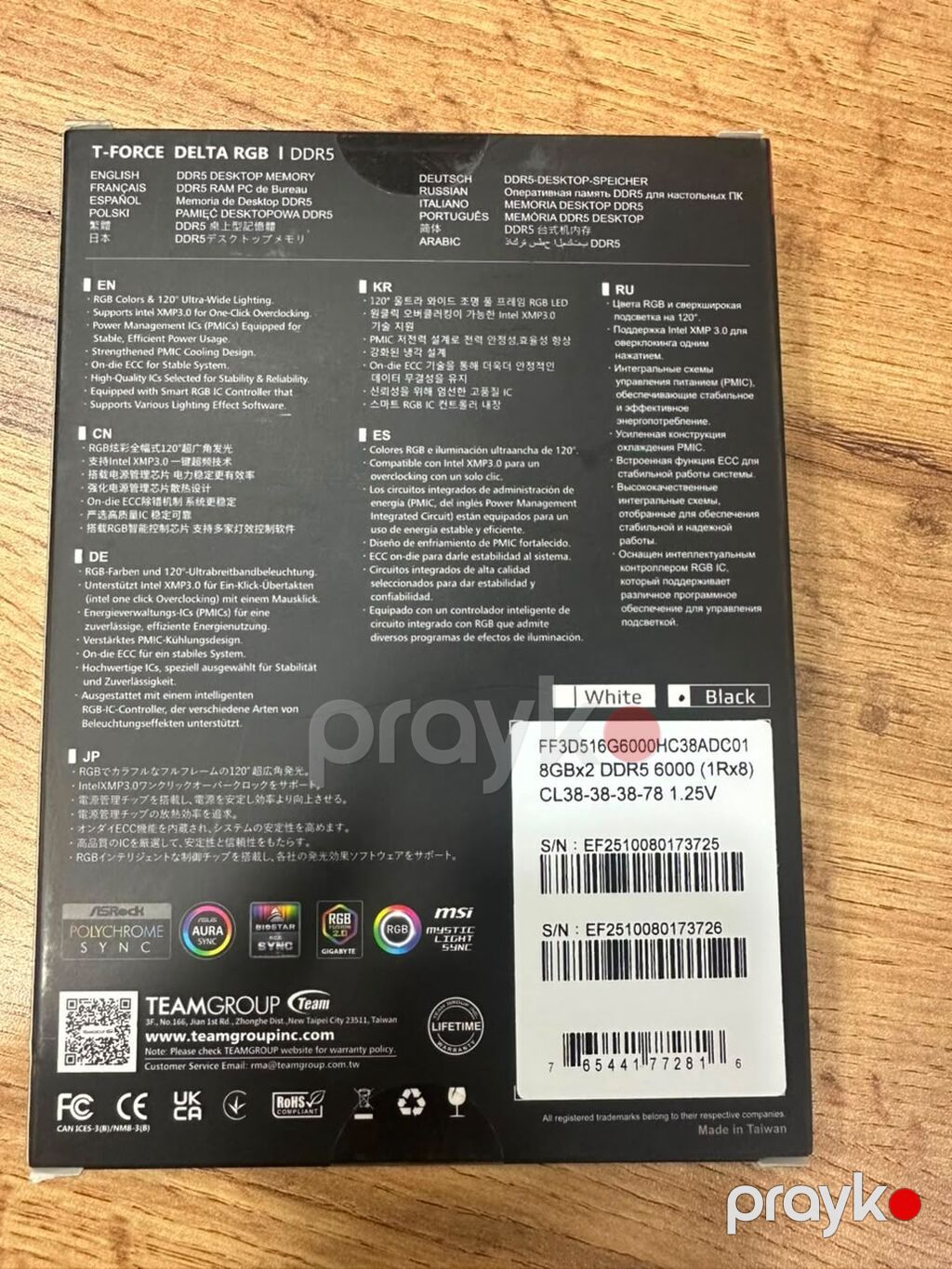 Operativ yaddaş (RAM) Team Group, 16 GB, 4000 Mhz, DDR5, PC üçün, Yeni — Operativ yaddaş, Bakı (4)