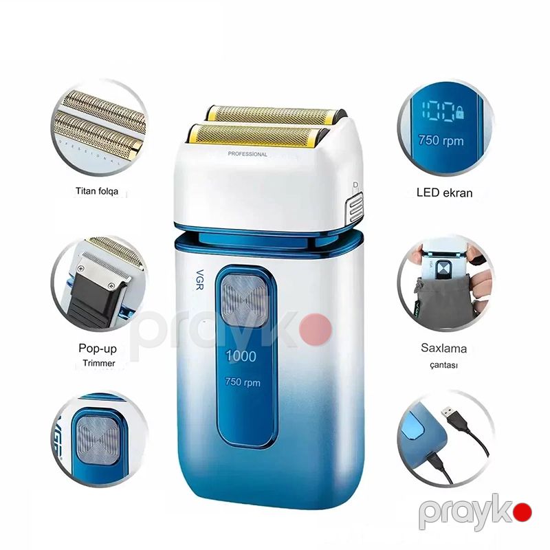 VGR V‑362 Elektrikli Trimmer / Saqqal Təraş Maşını — Saç kəsmə maşınları, Bakı (2)