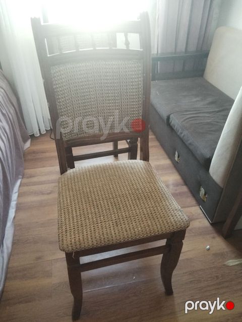 Taxta karkaslı yemək otağı stulu - Material: bərk ağac karkas, hörmə — Masazır