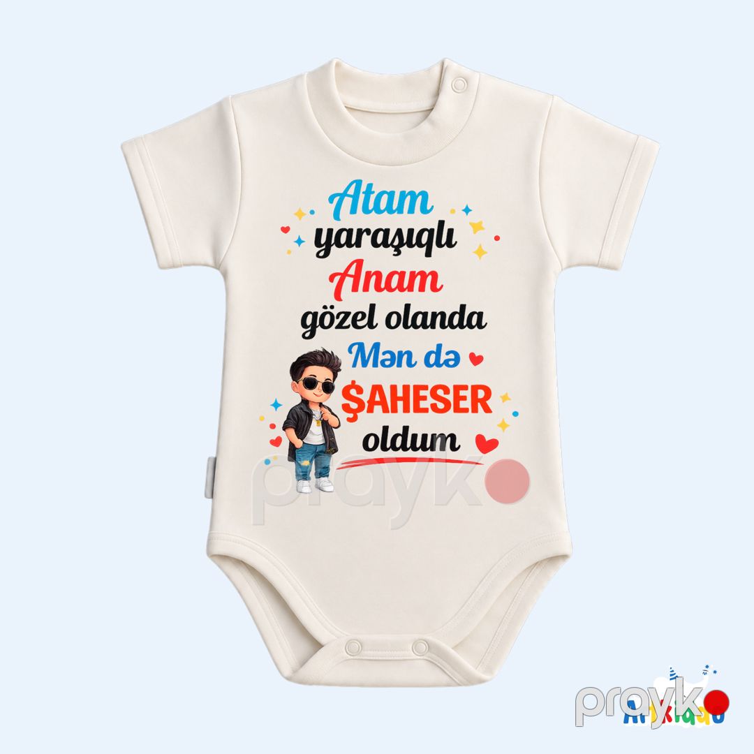 Uşaq üçün bodi yazı ilə "Ana və Ata" (3-6 ay) — Mallar, Bakı (2)