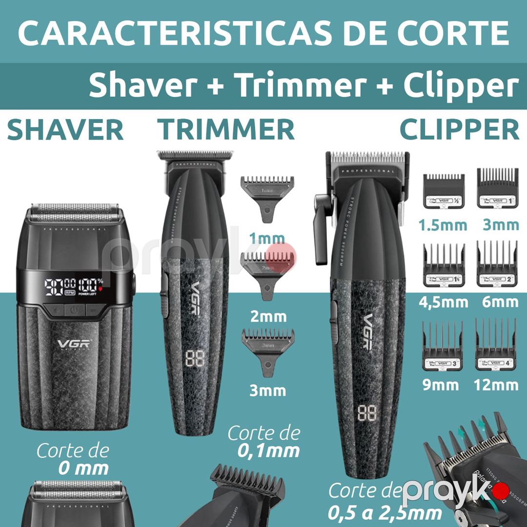 Professional təraş aparatı dəsti VGR 640 S3 2500MAH 9000RPM Ceramic Blades Cord/Cordless — Gözəllik və səhiyyə, Bakı (4)