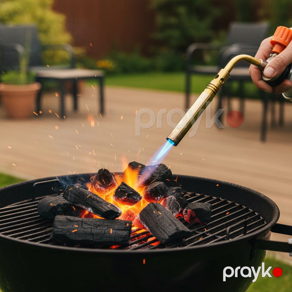 Alov tapançası barbekü üçün, tənzimlənən alov — Mallar, Bakı (2)