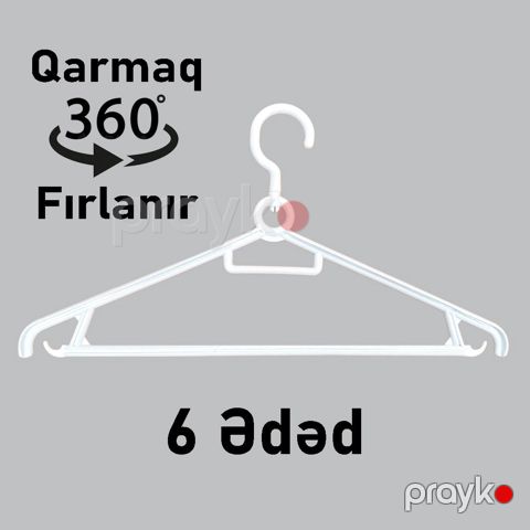 Paltarasan dəsti, plastik, 6 ədəd, ağ - FenExAsıl360Hang6 — Bakı