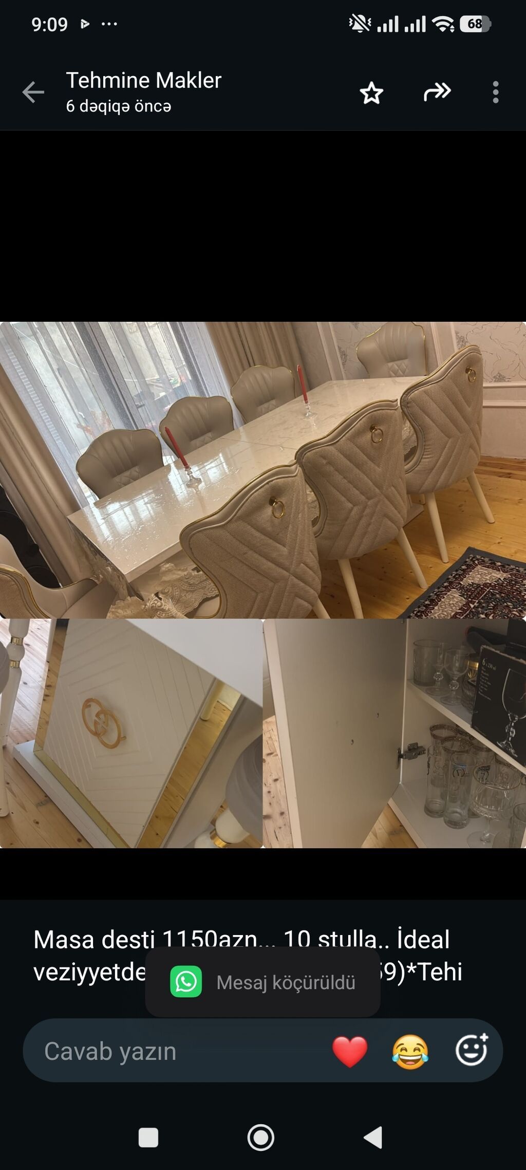 Masa desti 1150azn. 10 stulla. İdeal veziyyetde. Ünvan Hövsan — Masalar və stullar, Bakı