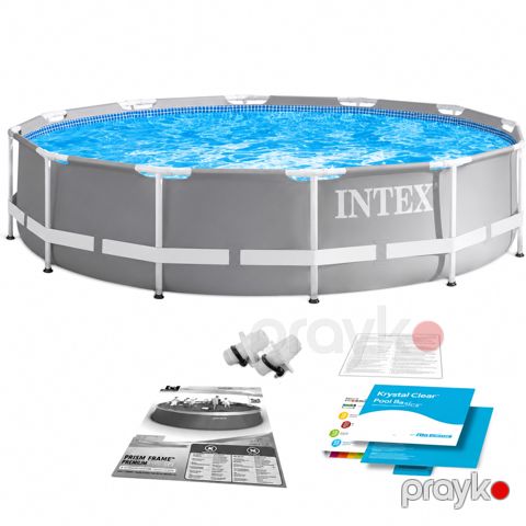 Karkaslı hovuz Intex 26710, 6503 l, dairə, boz, 366x76 sm — Bakı
