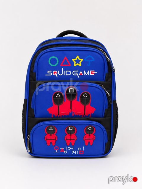 Məktəbli bel çantası Squid Game, göy, 20 L, 30x20 sm — Bakı