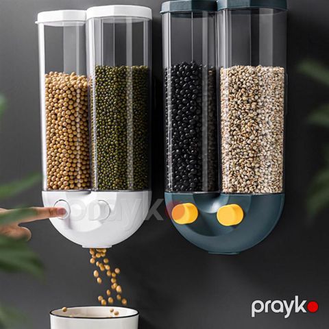 Divara Bərkidilən İkili Taxıl və Quru Qida Dispenseri Saxlama Qabı — Bakı