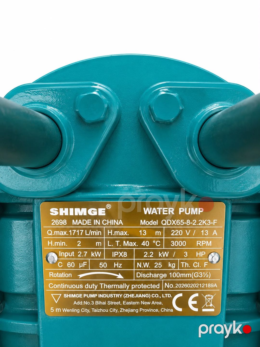 Su nasosu Shimge QDX65-8-2.2KW 2698 2200 W 13 m 1717 l/dəq — Mallar, Bakı (2)