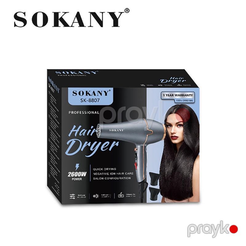 Sokany SK-8807 – Professional Saç Feni, Turbo Güc və İon Texnologiyası — Saç burmağa və düzəltməyə, Bakı (3)