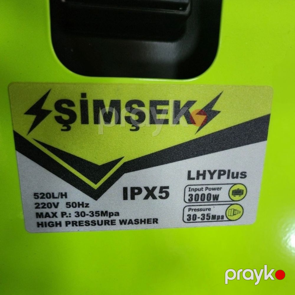 Yüksək təzyiqli yuyucu Şimşek SM-IPX5, 3000 Vt, 300 bar, Elektrik mühərrik — Mallar, Bakı (3)