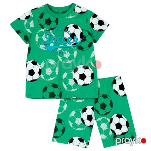 Oğlanlar üçün şortlu pijama dəsti Chicco 9035449000000-56, yaşıl, pambıq, ölçü 6 yaş — Bakı