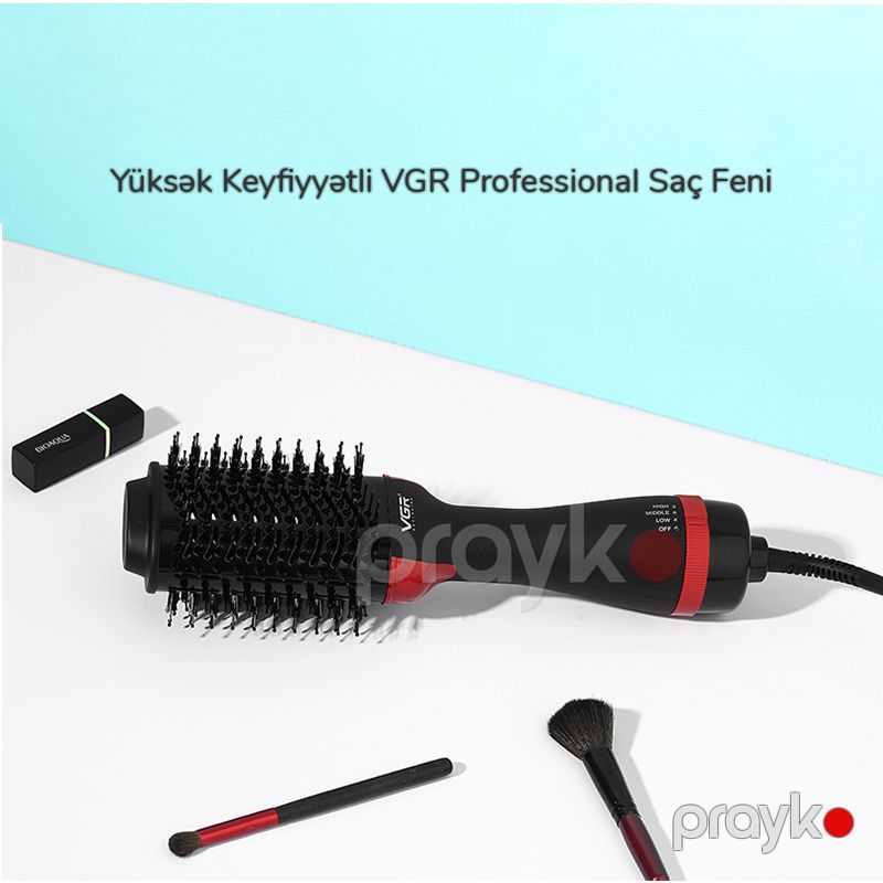 VGR Professional 2-də 1 Arada Saç Qurutma Feni 3 Temperatur Parametri Saç Düzləşdirici Daraq Fen V-416 — Fən, Bakı (4)