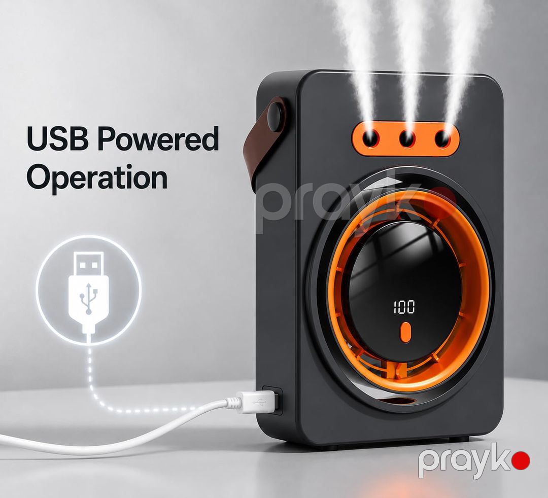 Portativ Hava Soyuducu və Nəmləndirici Ventilyator – USB ilə İşləyən, 5 Sürətli Masaüstü Mist Fan — Ventilyatorlar, Bakı (5)