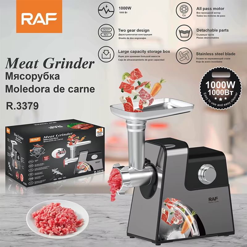 RAF R.3379 – 1000W Ətçəkən, Paslanmayan Polad, Kolbasa Hazırlama — Mətbəx texnikası, Bakı (5)