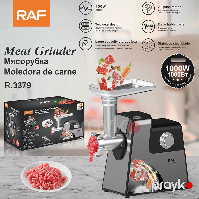 RAF R.3379 – 1000W Ətçəkən, Paslanmayan Polad, Kolbasa Hazırlama — Mətbəx texnikası, Bakı (5)