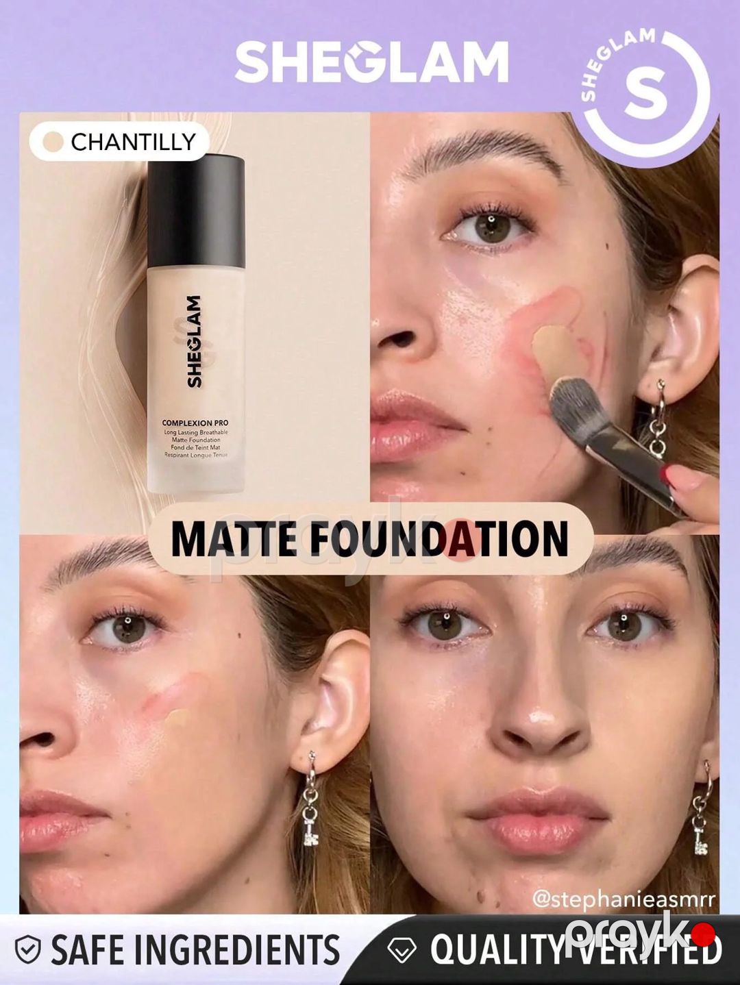 Tonlaşdırıcı krem No Brand Complexion Pro Long Lasting Matte Chantilly, 30 ml — Mallar, Bakı (2)