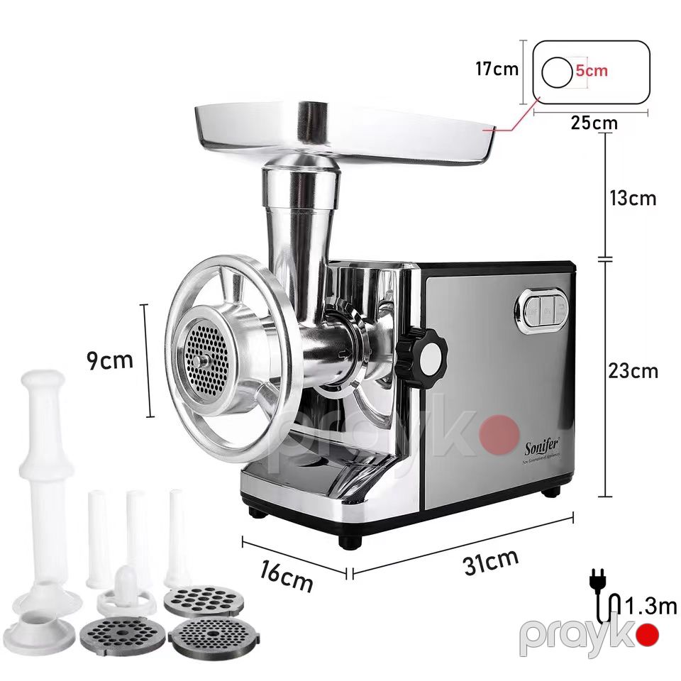 Sonifer SF-5001 3000 Vt gücündə Paslanmayan Poladdan Elektrikli Çoxfunksiyalı Tərəvəz və Ətçəkən Kolbasa dolduran — Ev texnikası, Bakı (3)