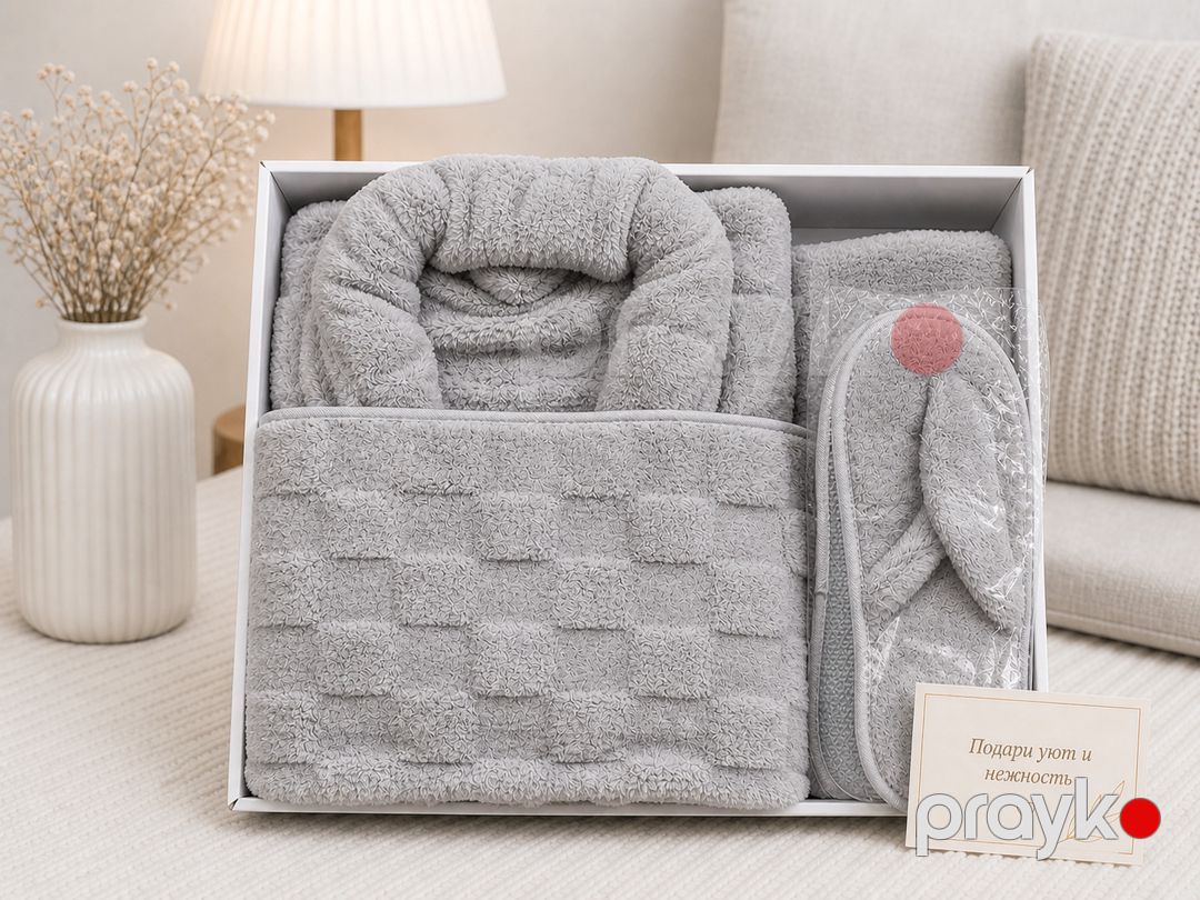 Qadınlar üçün hamam dəsti Fakili Tekstil 3198932_RB, boz, bambu, ölçü One Size — Mallar, Bakı (2)