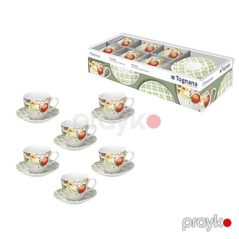 Çay dəsti Tognana Madison Florence, 12 parça, 6 nəfərlik, farfor, rəngbərəng — Bakı