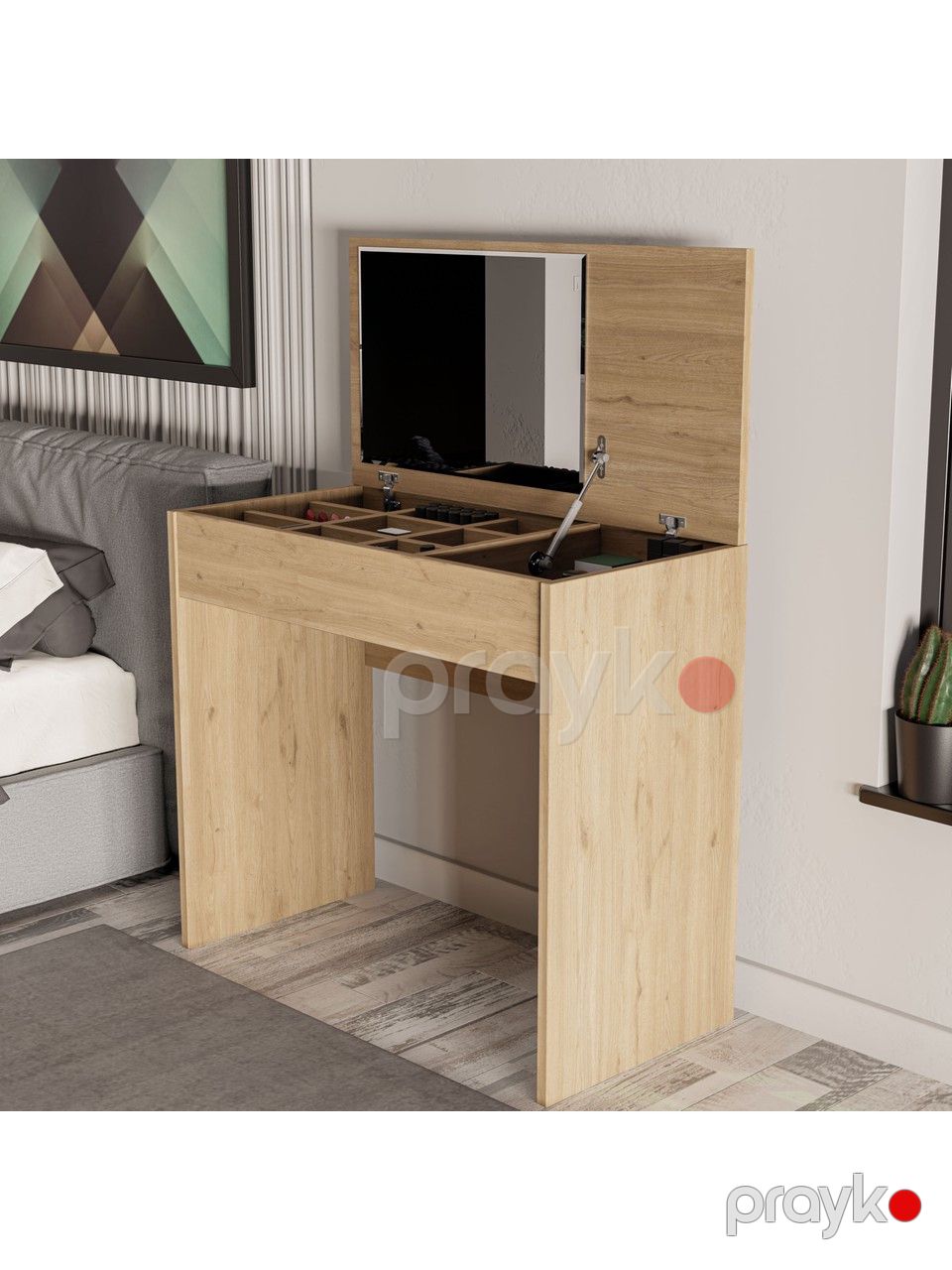 Makiyaj masası Elegant Wood ZARR2057, laminat, qəhvəyi, 124x45x80 sm — Mallar, Bakı (2)