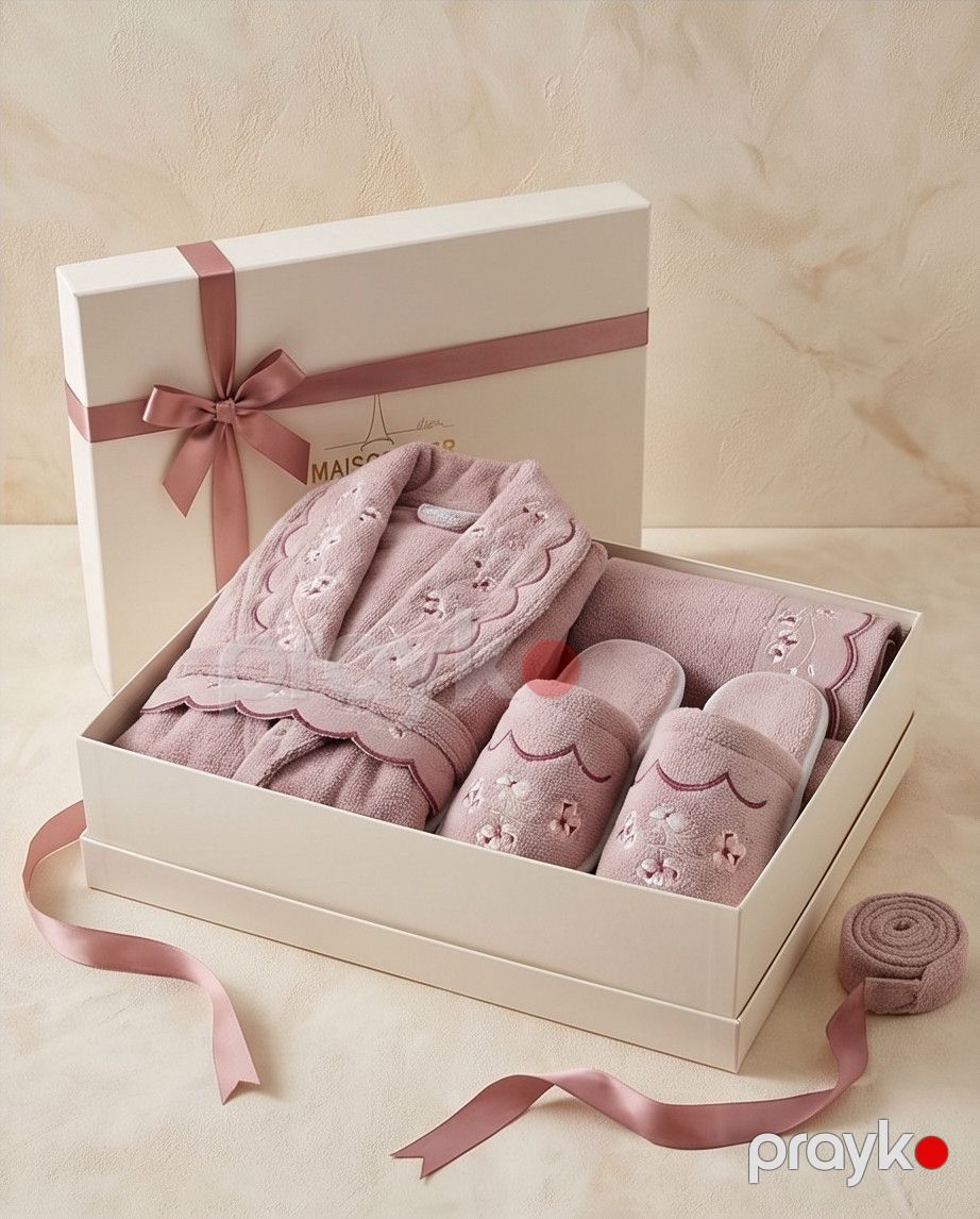 Qadınlar üçün hamam dəsti Maison Dor, açıq çəhrayı, pambıq, ölçü L/XL — Mallar, Bakı (3)