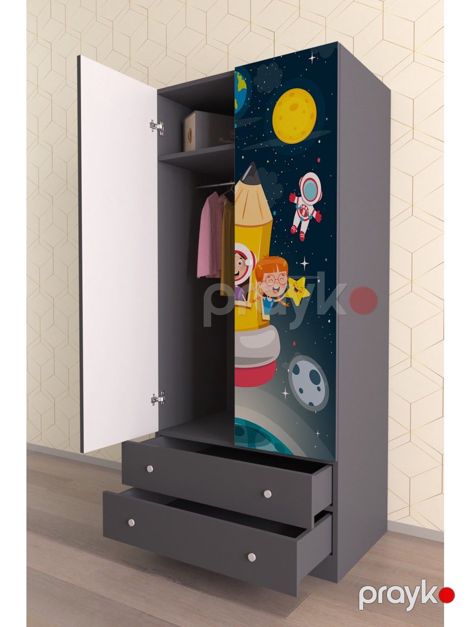 Şkaf Elegant Wood ZARR9994, laminat, 80х54х180 sm — Şkaflar, Bakı (2)