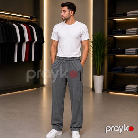 Kişi idman şalvarı 6599, boz, pambıq, ölçü XL — Bakı