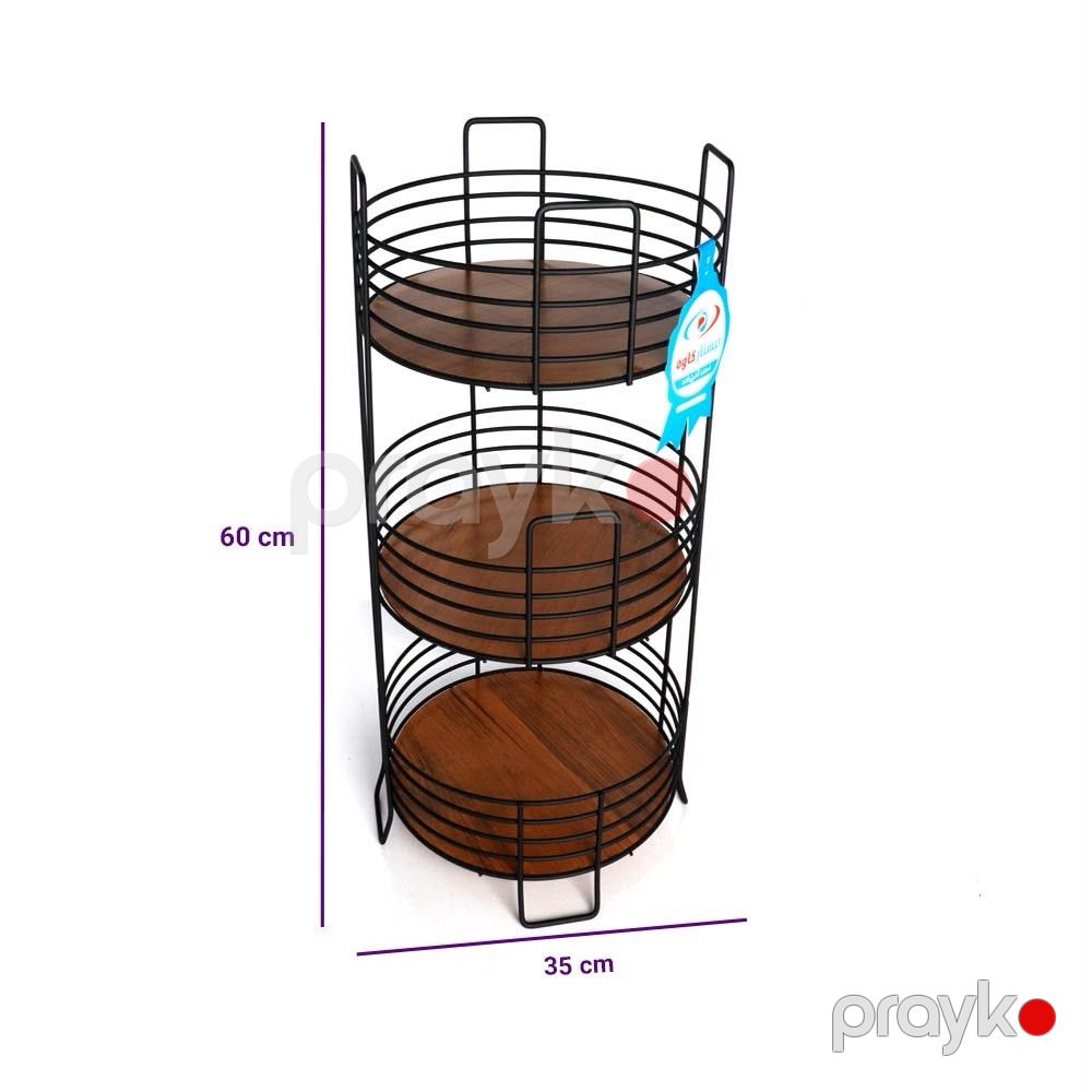 Etajerka 2626933, metal/taxta, qara/qəhvəyi, 35x60 sm — Mallar, Bakı (2)