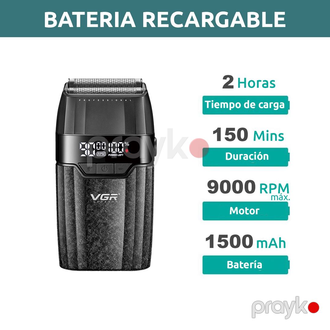 Professional təraş aparatı dəsti VGR 640 S3 2500MAH 9000RPM Ceramic Blades Cord/Cordless — Gözəllik və səhiyyə, Bakı (3)