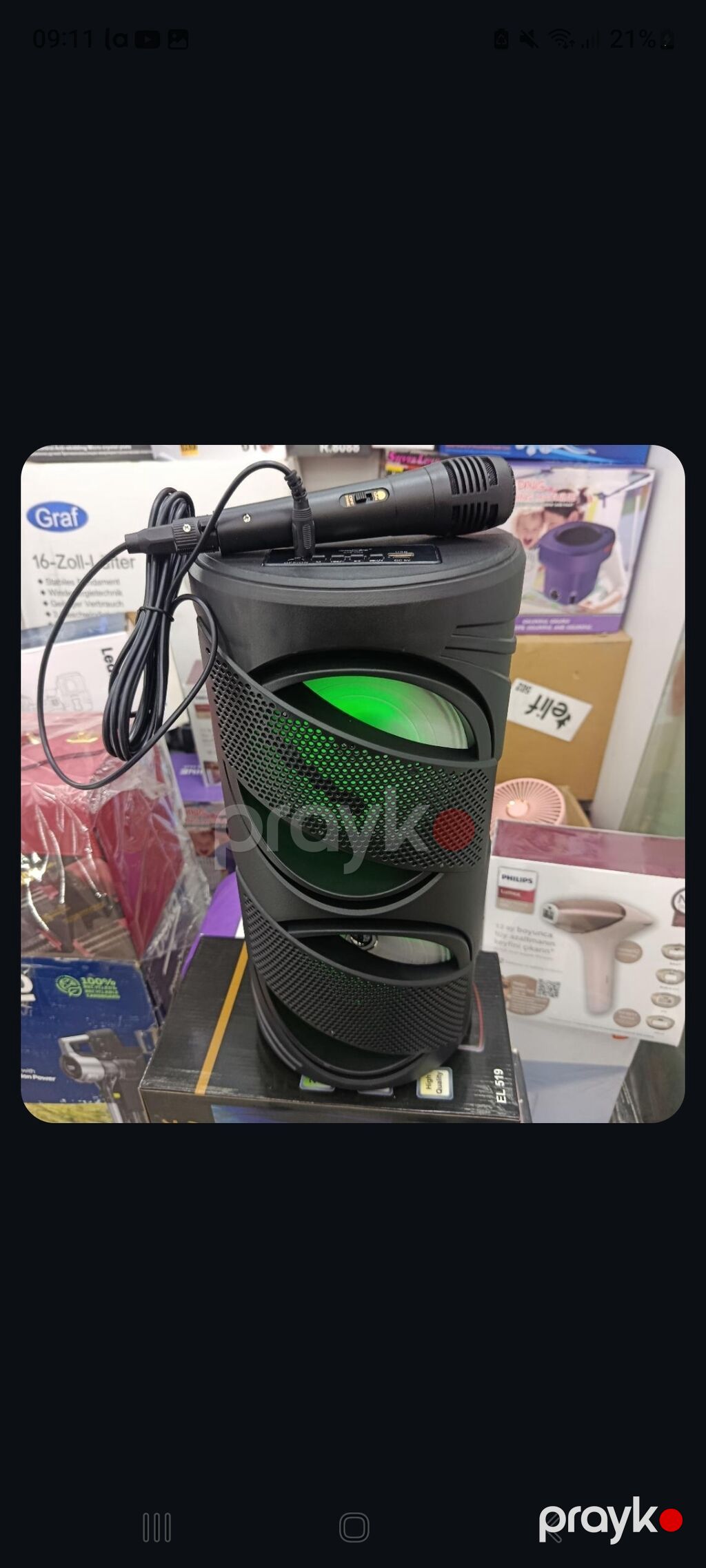 Portativ Bluetooth akustik kolon + mikrofon - İki böyük dinamikli — Dinamiklər və akustik sistemlər, Masazır (2)