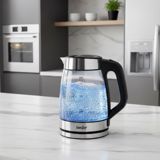 Sonifer SF-2136 Elektrikli Şüşə Çaydan 1.7L 2200W LED İşıqlı və Paslanmaz Polad Qapaqlı — Etrend.az — Электрические чайники и термопоты