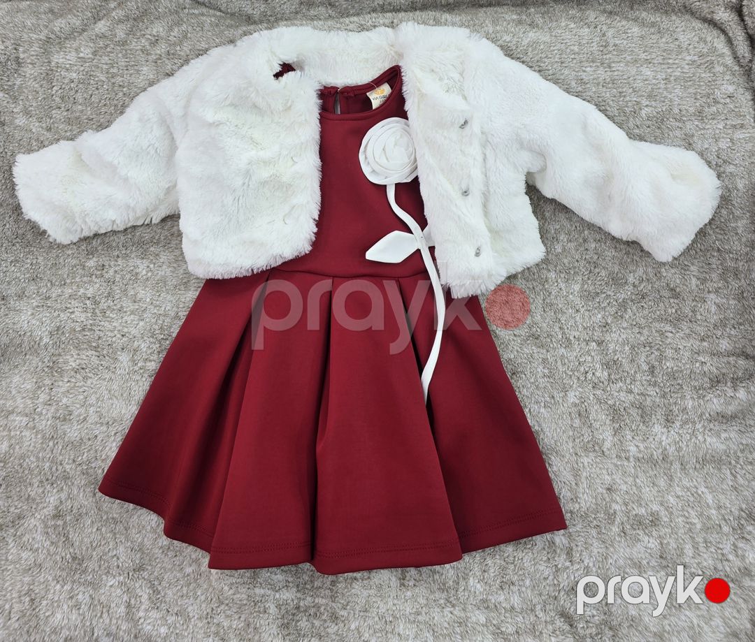 Qızlar üçün don TK-816, ağ/qırmızı, pambıq, 4-5 yaş — Mallar, Bakı (3)