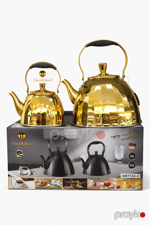 Çaydan dəsti Haus Roland, paslanmayan polad, 3/1.8 l, qızılı — Bakı
